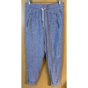 Athleta‎ Women's Blue Cabo Linen Jogger Pants - Size 6